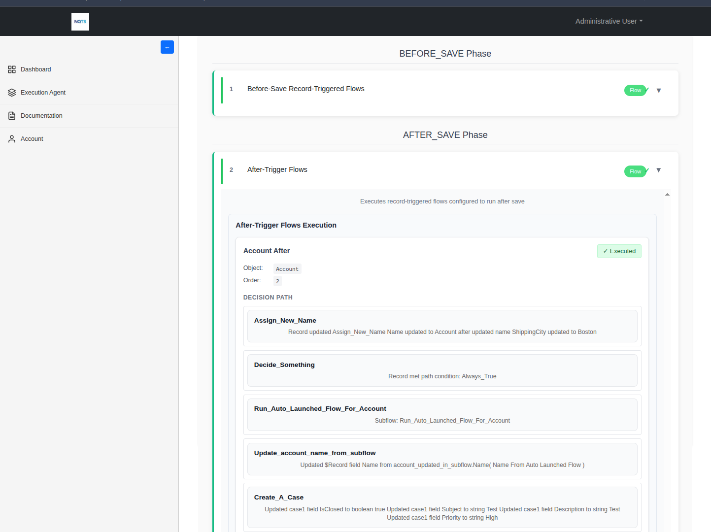 Screenshot 2: NQTS Detailed Simulation View